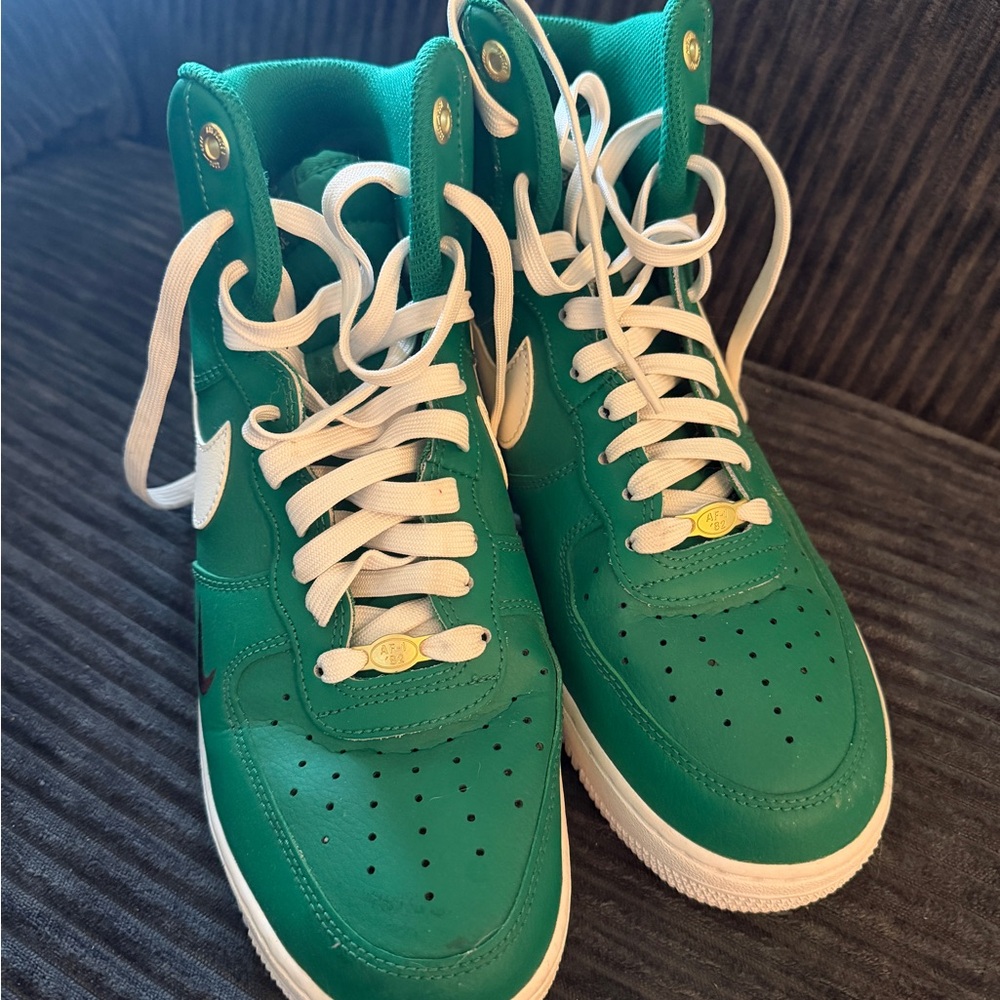 Nike Women’s High-Top Athletic Sneakers in Green and White